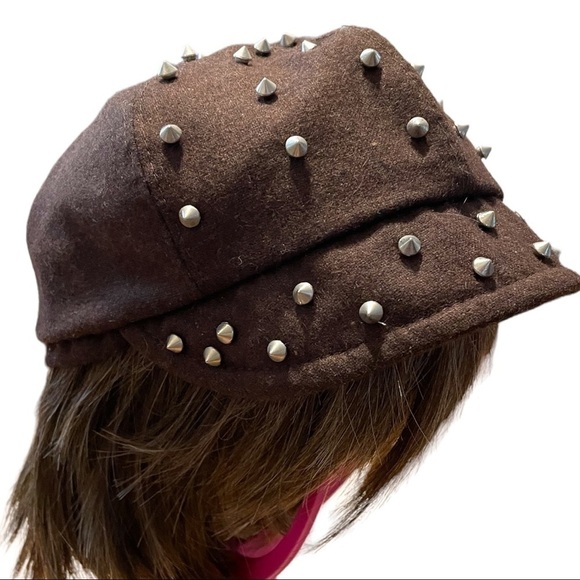 𝅺SCALA Pronto, wool blend, metal studded, newsboy cap, excellent condition - Picture 4 of 5
